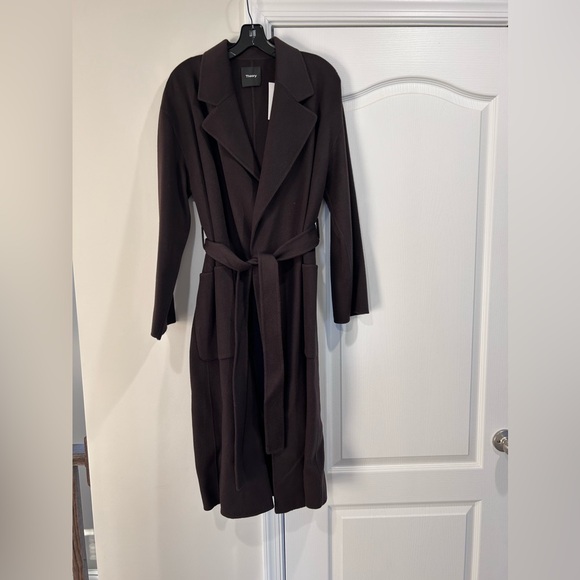 Theory Robe Coat (Java/Chocolate Brown) - Picture 1 of 8